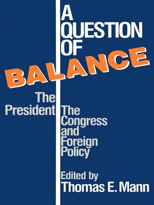 cover image of A Question of Balance